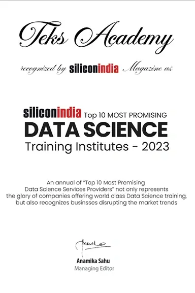Top 10 Most Promising Data Science Training Institute - Silicon India 2023